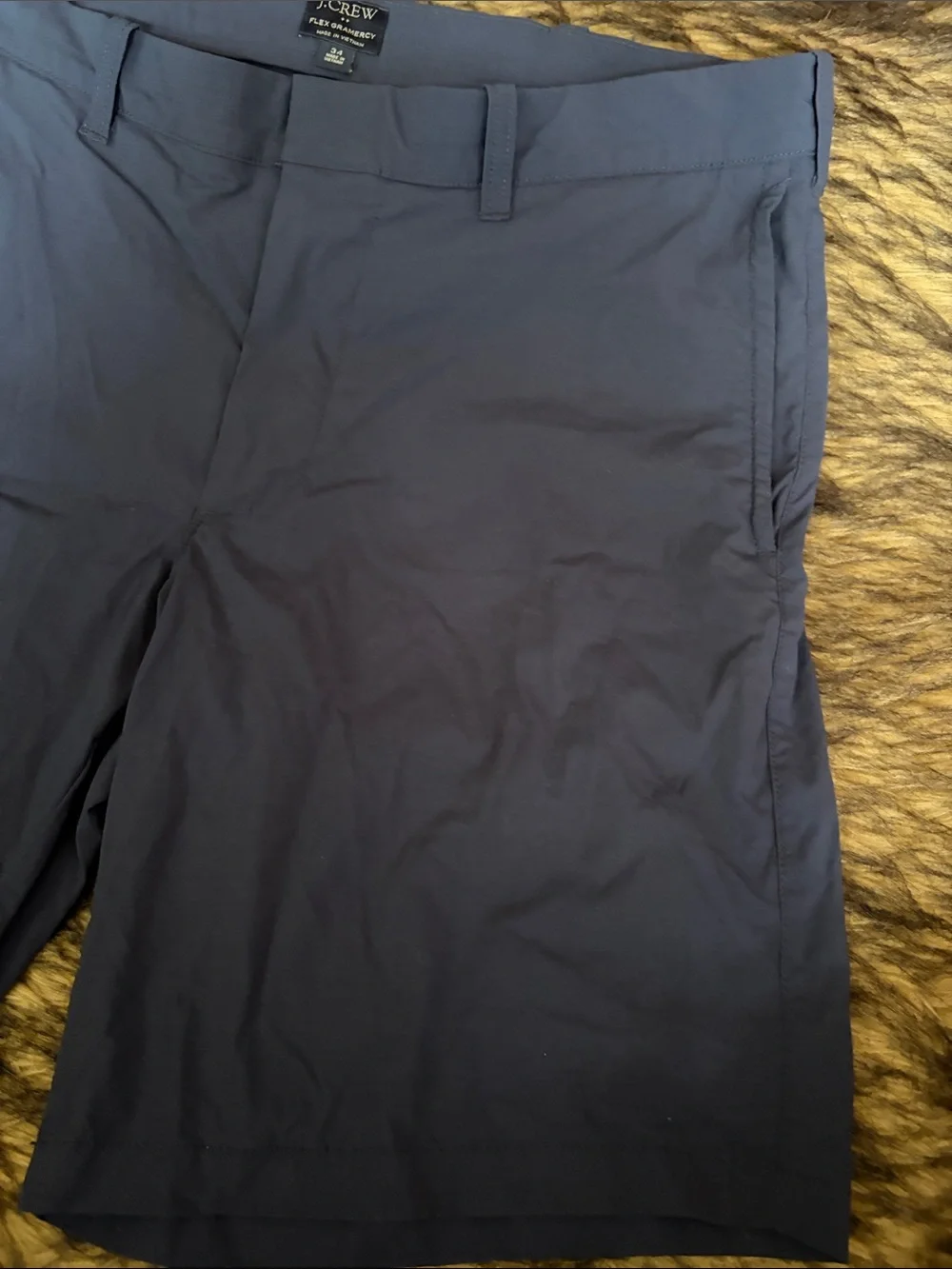 J. Crew Mens Flex Gramercy Shorts Navy Blue Size 34